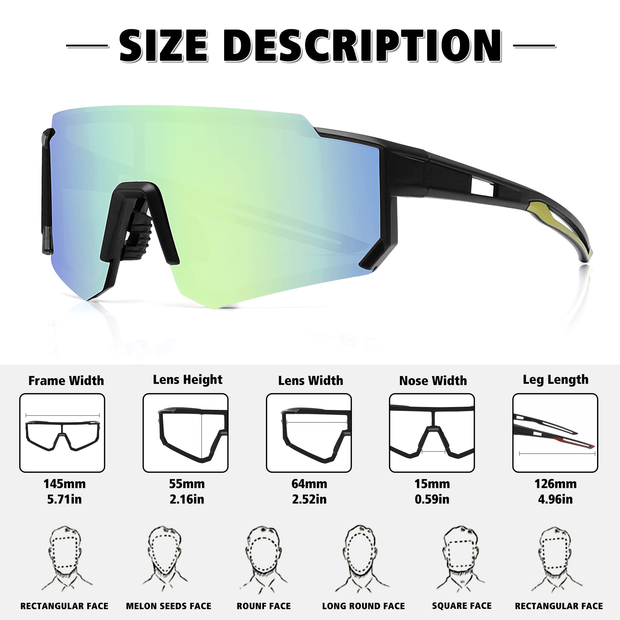 STORYCOAST Polarized Sports Sunglasses for Men & Women - UV400 Protection, Anti-Glare Driving, Fishing, Cycling & Mountain Biking Sunglasses - Perfect for Outdoor Activities & Adventure Sports