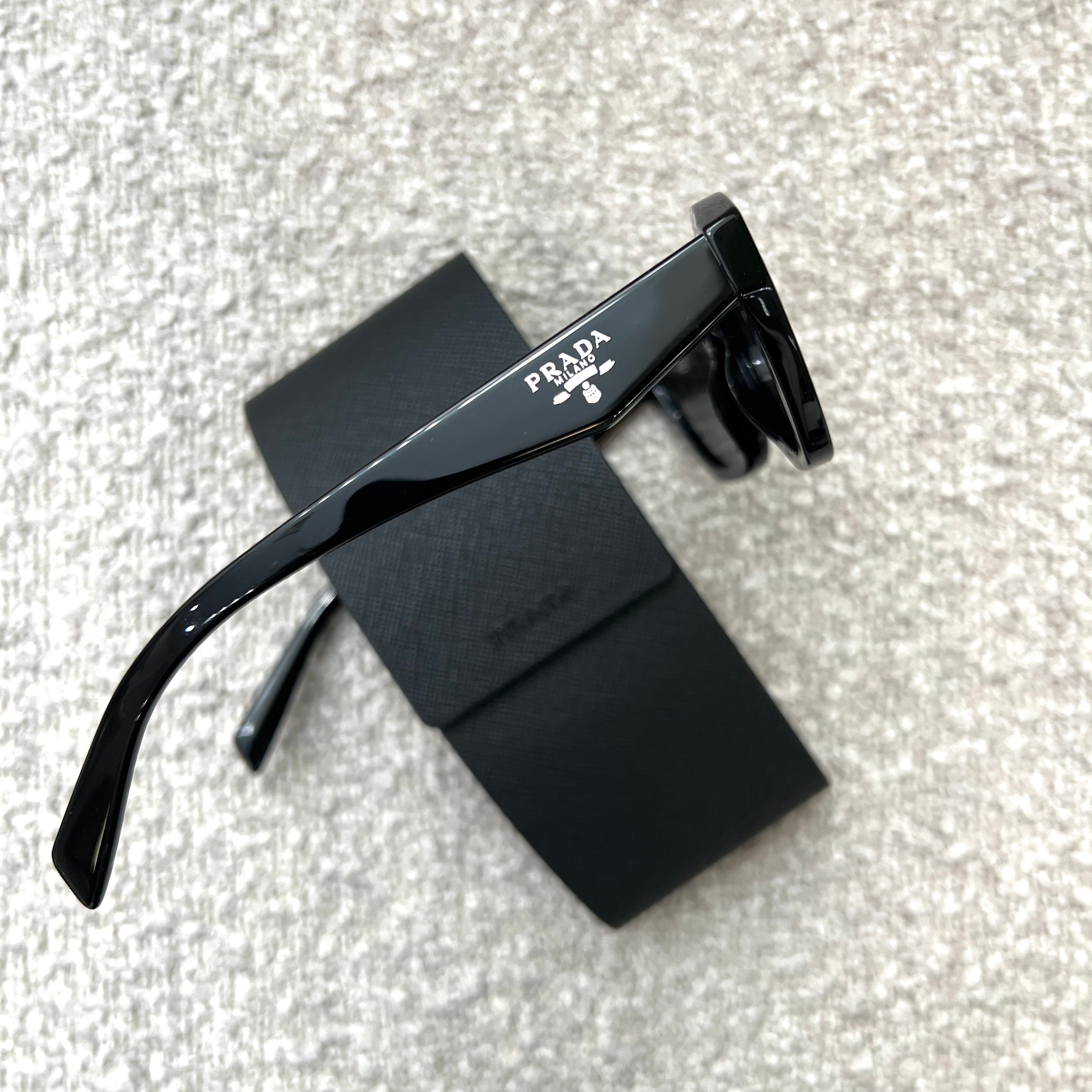 PRADA PRA02S Black Sunglasses for Women & Men - UV Protection, Fashion Luxury Shades for Outdoor, Driving & Travel