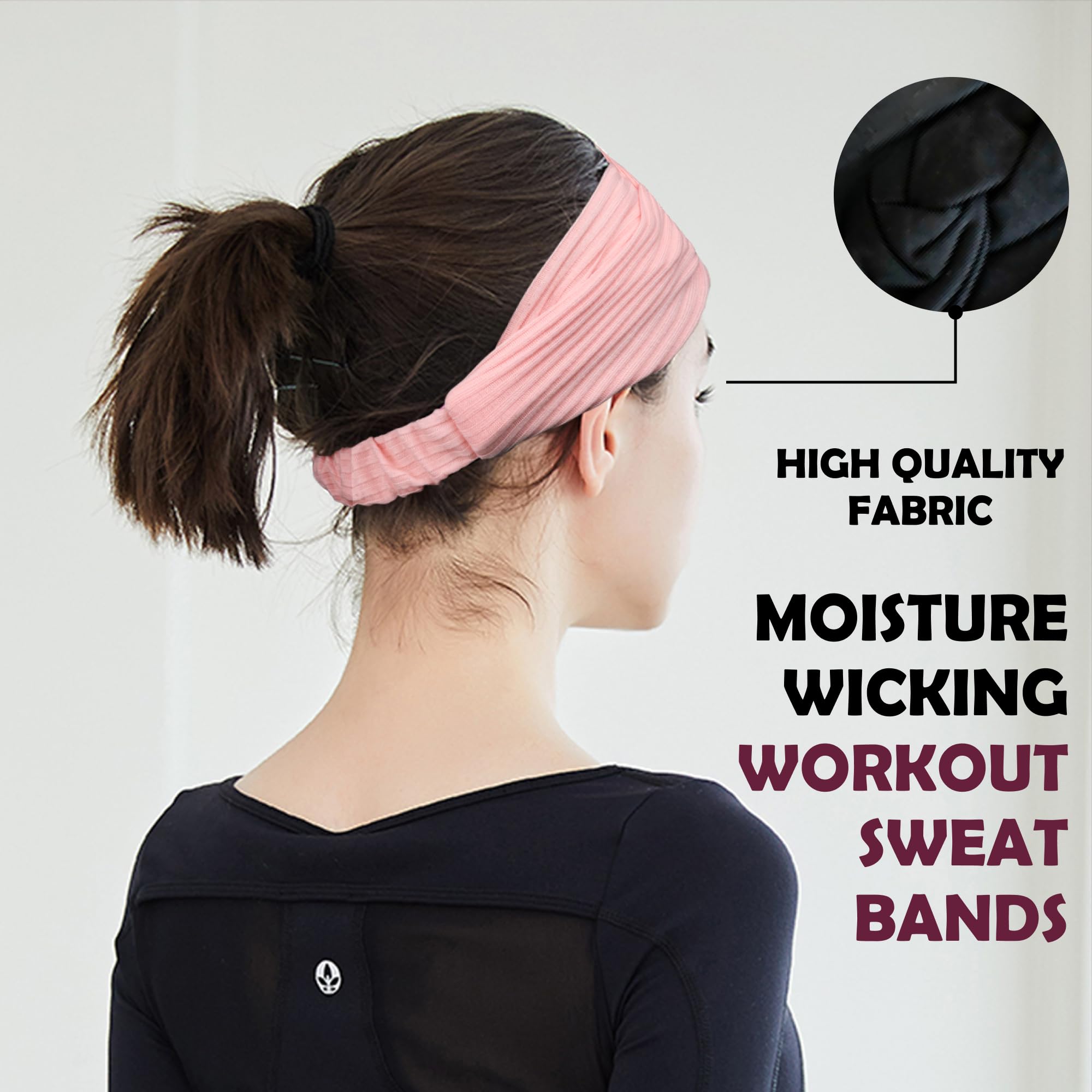 LOTUS78 Women's Headbands 8-Pack - Soft Elastic Hair Bands for Women, Sweat-Wicking Workout Headbands, Fashionable Boho Style Hair Accessories for Yoga, Running, Gym & Everyday Wear