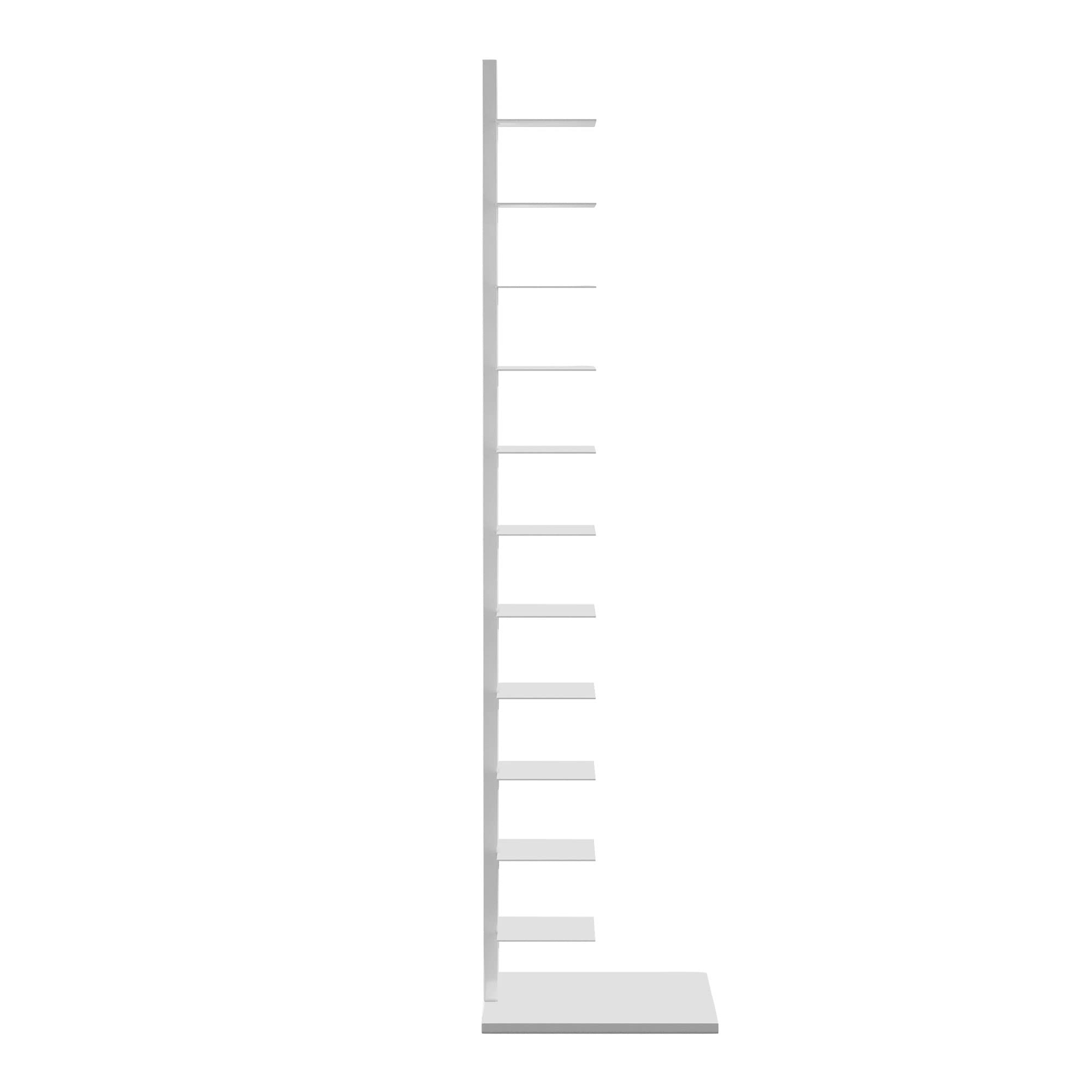 SEI Furniture Stewartby Spine Tower Shelf - White, Modern Bookcase for Living Room, Bedroom & Office Storage, Space-Saving Organizer for Books, Decor & Essentials