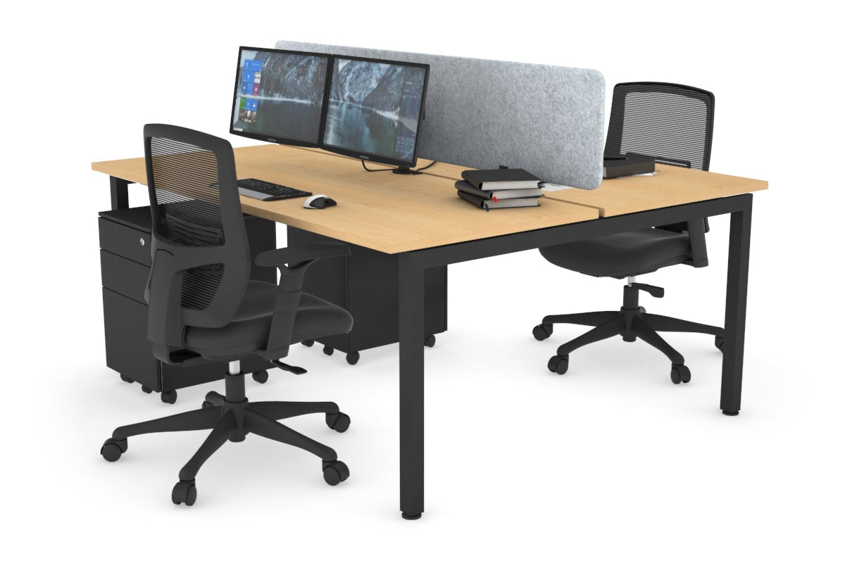 Quadro Square Legs 2 Person Office Workstation Desk - 1200L x 700W Modern Shared Workspace Solution for Home & Business Offices