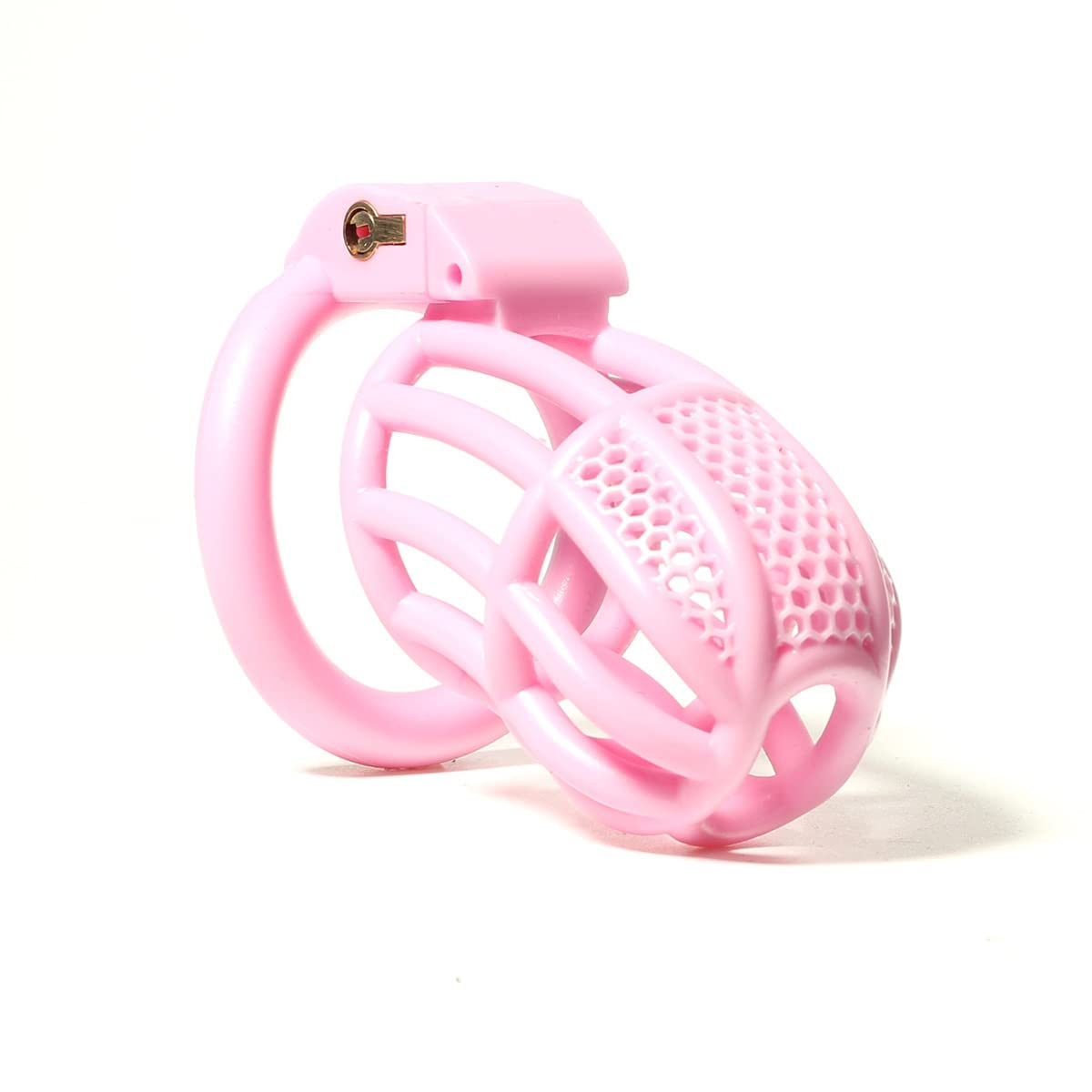 2022 Breathable Honeycomb Mesh Male Chastity Device - Pink CB Lock for Abstinence & Masturbation Control | Comfortable Wear for BDSM, Couples Play & Fetish Lifestyle