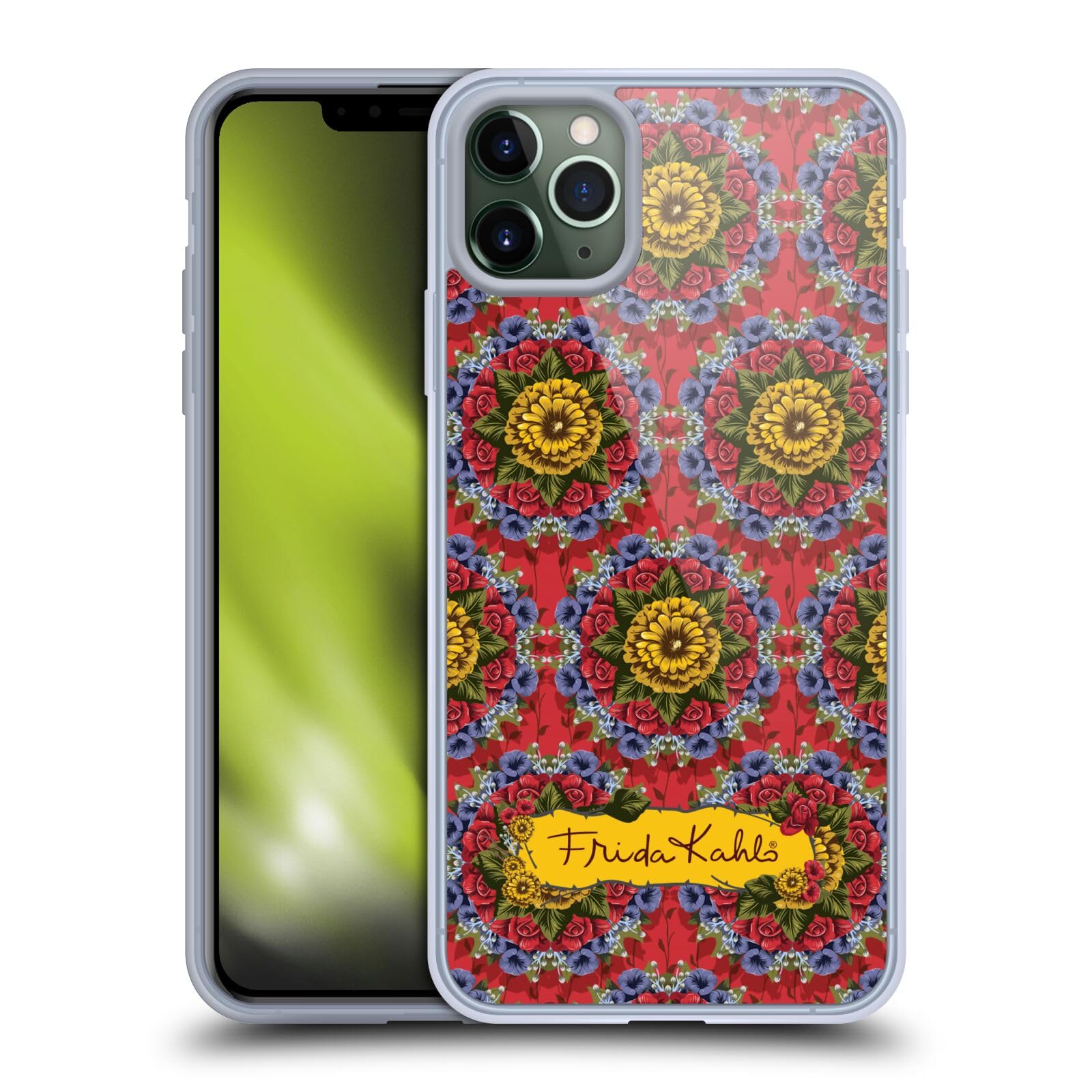 Frida Kahlo Mandala Red Floral Soft Gel Case for Apple iPhone 11 Pro Max - Officially Licensed Phone Cover by Head Case Designs | Perfect for Art Lovers, Unique Gift & Everyday Protection