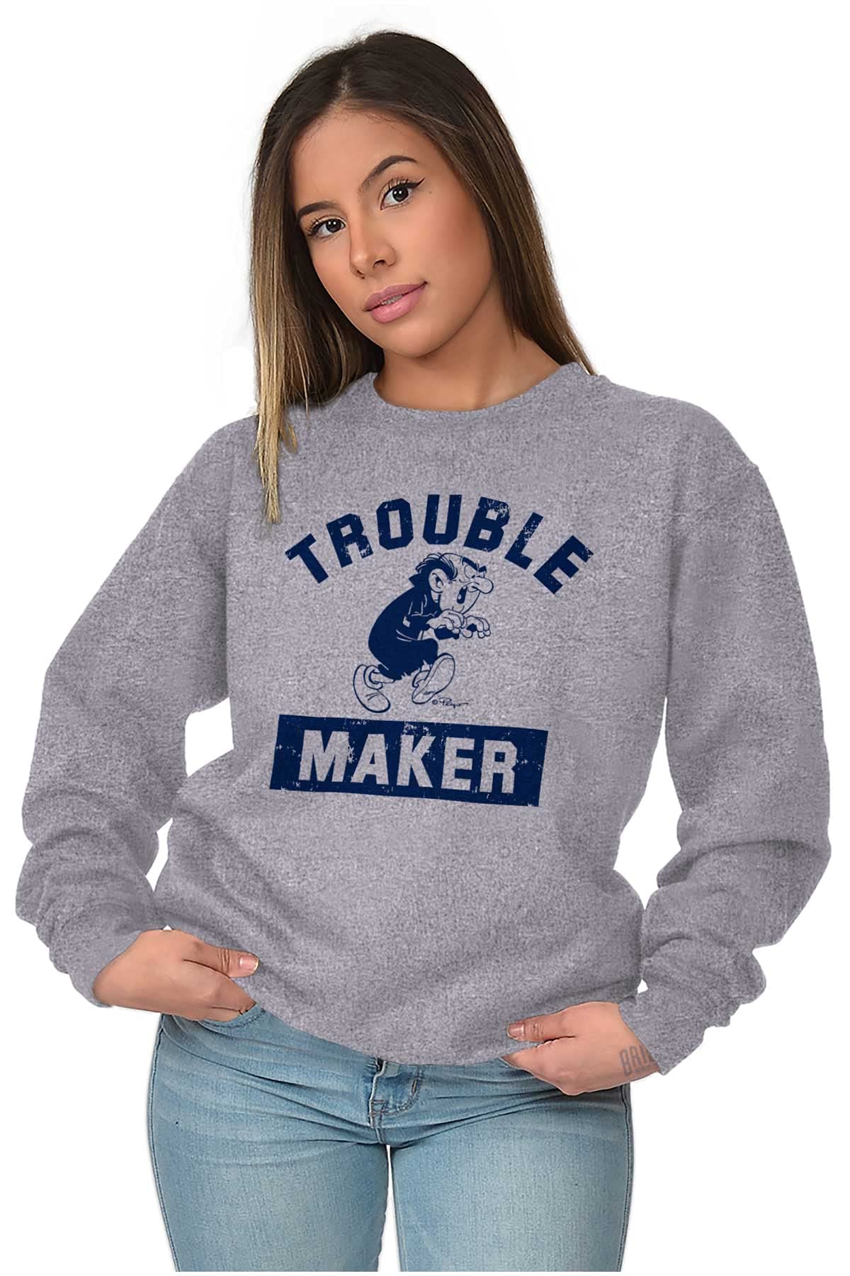 Brisco Brands Smurfs Trouble Maker Gargamel Funny Graphic Sweatshirt for Men & Women | Cute Cartoon Character Pullover Hoodie for Cosplay, Halloween Costume & Casual Wear