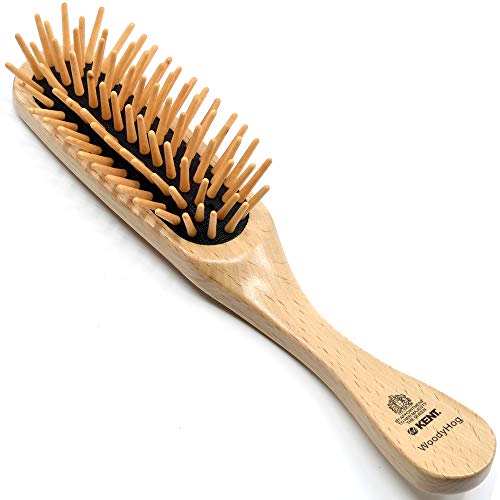 Kent Hog Range Woody Hog Hair Brush - Premium Boar Bristle Brush for Men & Women - Ideal for Thick Hair, Styling & Detangling - Perfect for Home, Salon & Travel Use