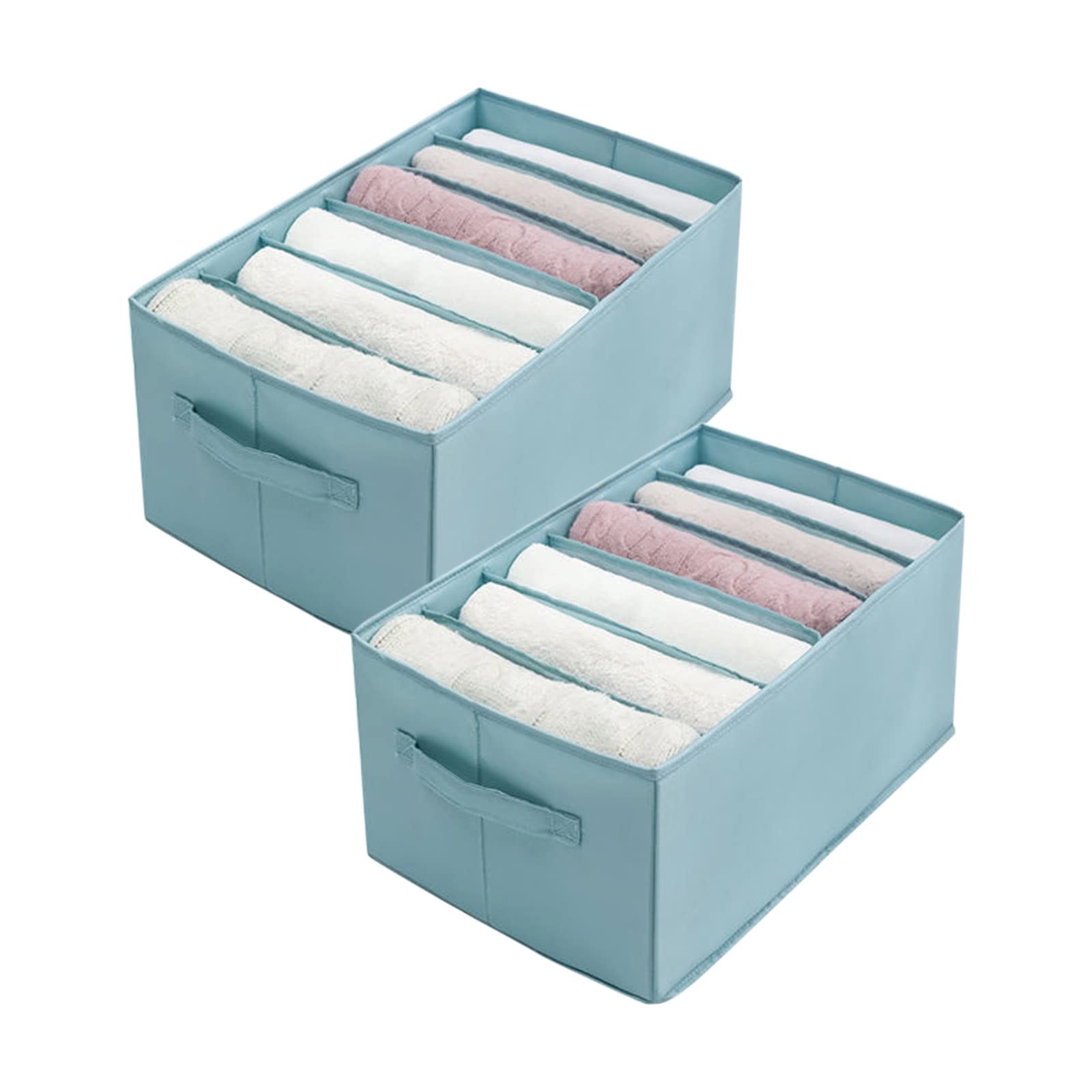 Awakingdemi 2-Pack Washable & Foldable 6-Compartment Closet Organizer Drawers - Perfect for Leggings, T-Shirts, Underwear, Socks & Pants Storage | Space-Saving Wardrobe & Laundry Cabinet Solution for Bedroom & Dorm Organization