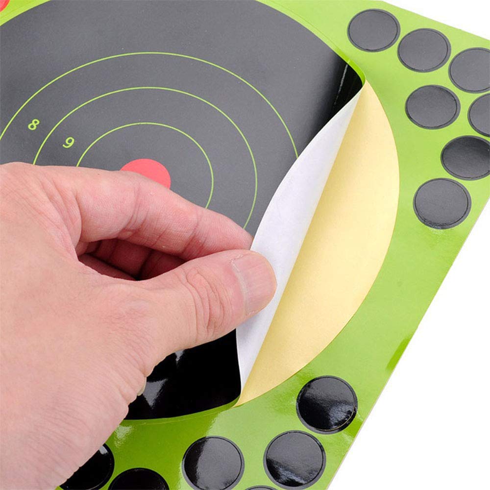 30 PCS Fluorescent Reactive Adhesive Target Stickers for Outdoor BB Gun, Airsoft & Paintball Shooting Training | Tactical Splatter Practice Sheets | Perfect for Range Practice, Backyard Training & Tactical Drills