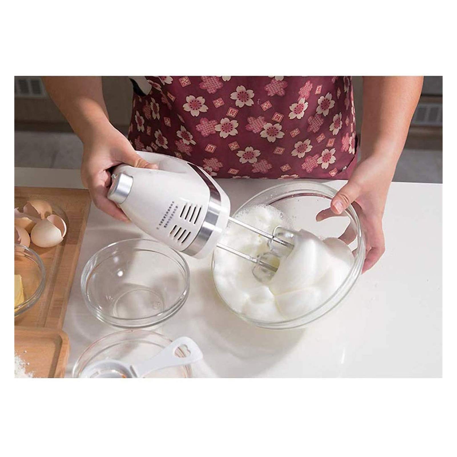 HHWKSJ 350W Electric Hand Mixer - 5 Speed Turbo for Whipping, Mixing Cookies, Cakes & Dough | Perfect for Baking, Cooking & Kitchen Use