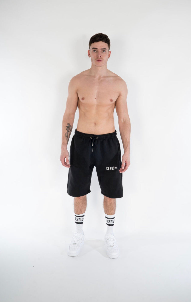 Cerus Black Legacy Men's Athletic Shorts - Lightweight, Breathable & Quick-Dry for Running, Gym & Outdoor Activities