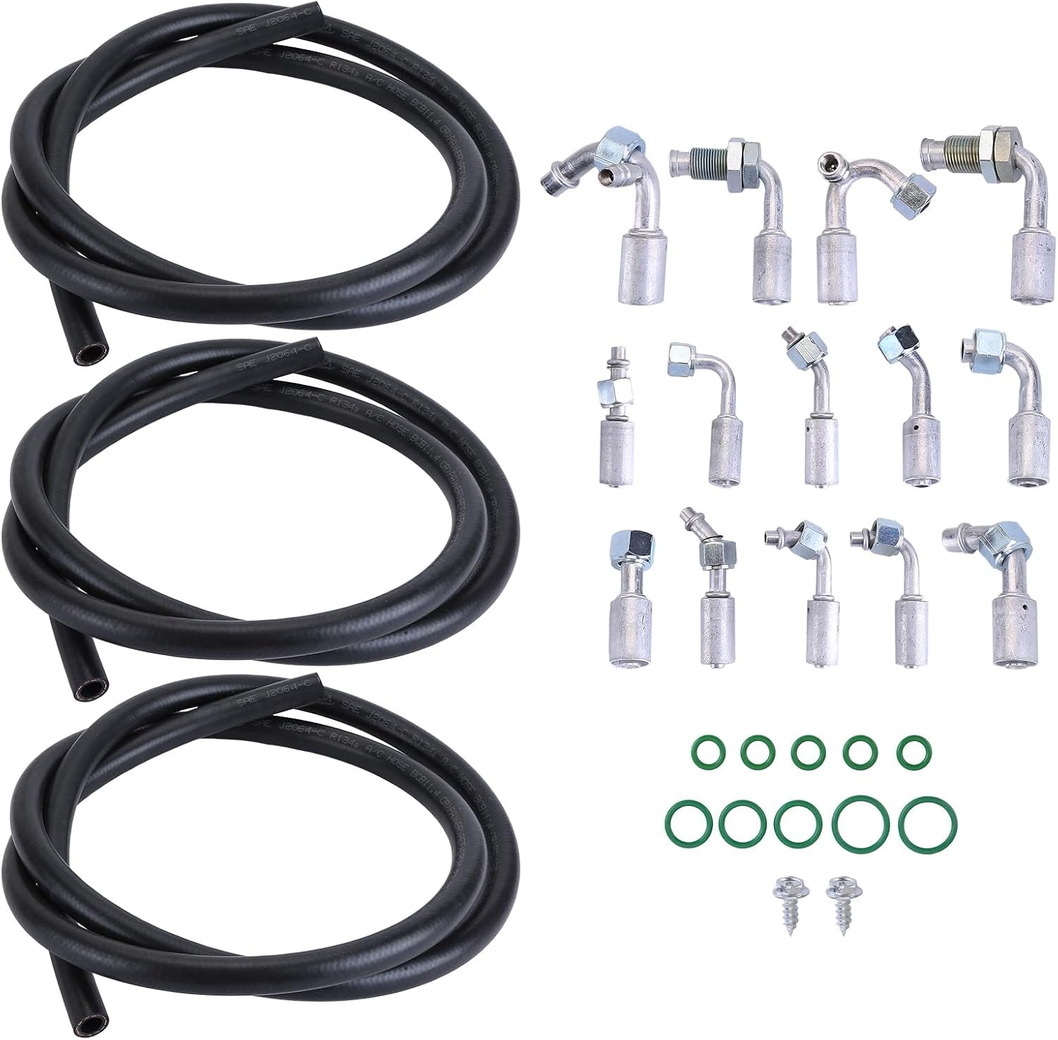 Universal A/C Hose Kit - #6, #8, #10 A/C Hoses with O-Ring Fittings, Oil Tube & Refrigerant Discharge/Suction Hose for Car AC Repair & Maintenance | Compatible with Most Vehicles for Home Garage & Professional Use