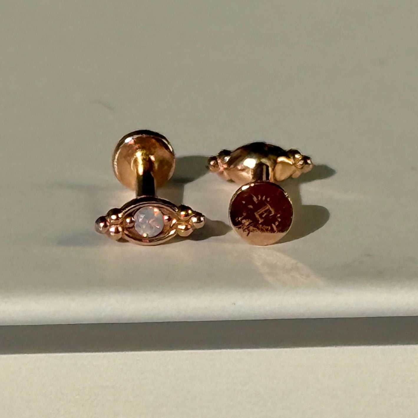 14k Yellow Gold Beaded Marquise Diamond Evil Eye Stud Earrings - Protection Jewelry for Women, Gift for Her, Perfect for Everyday Wear & Special Occasions