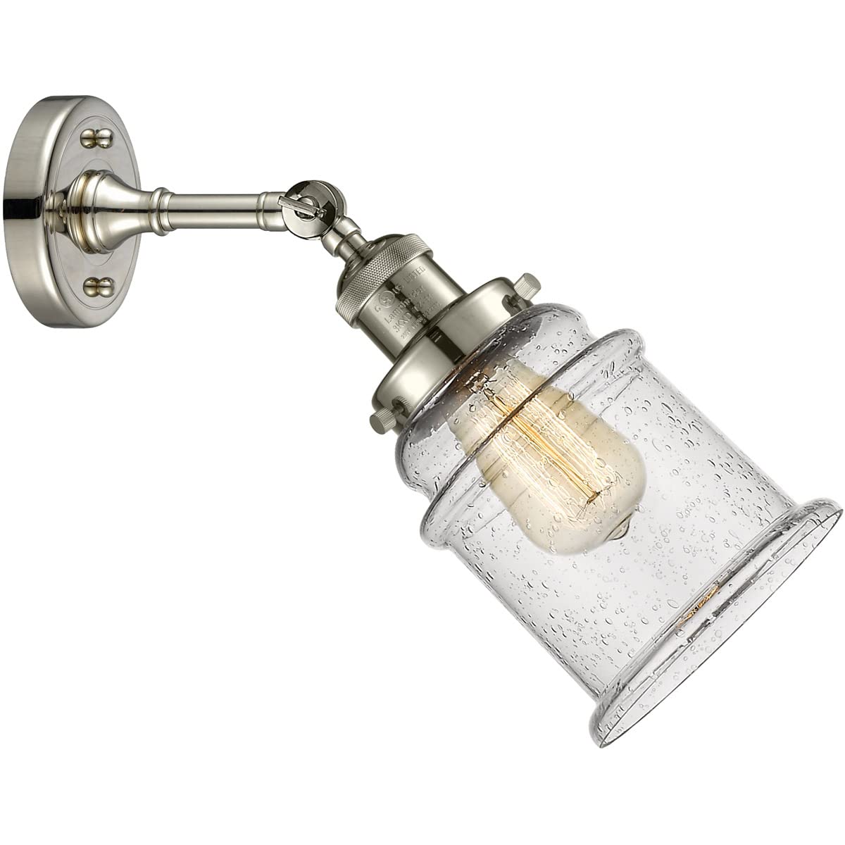 INNO203-PN-G184-LED Modern LED Wall Sconce Light Fixture in Polished Nickel Finish - Perfect for Bedroom, Hallway, and Living Room Lighting