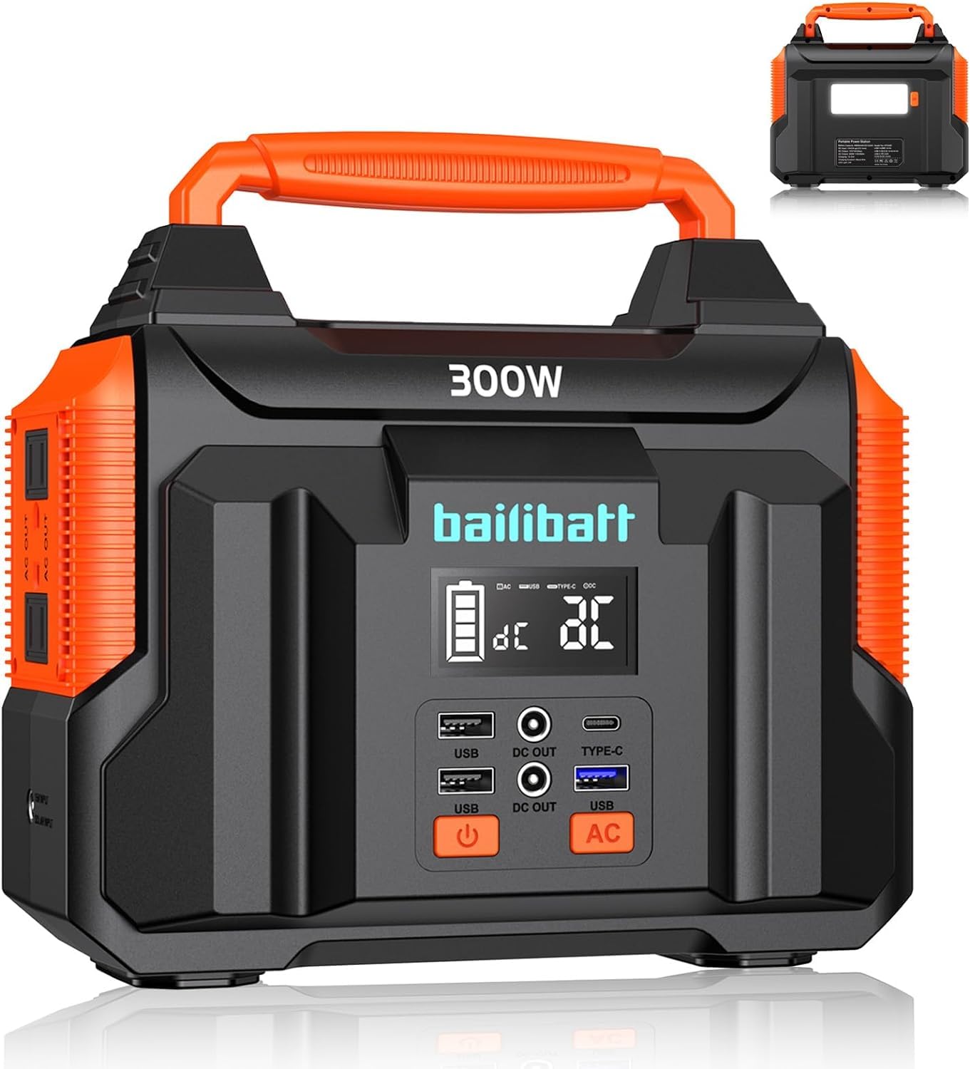 Portable Power Station 300W 257Wh - Lithium Battery Backup Generator for Camping, Travel, Emergency & Outdoor - Large Power Bank with AC Outlet for Laptop, CPAP, Phone Charging - Perfect for Home Use, Hunting & Power Outages
