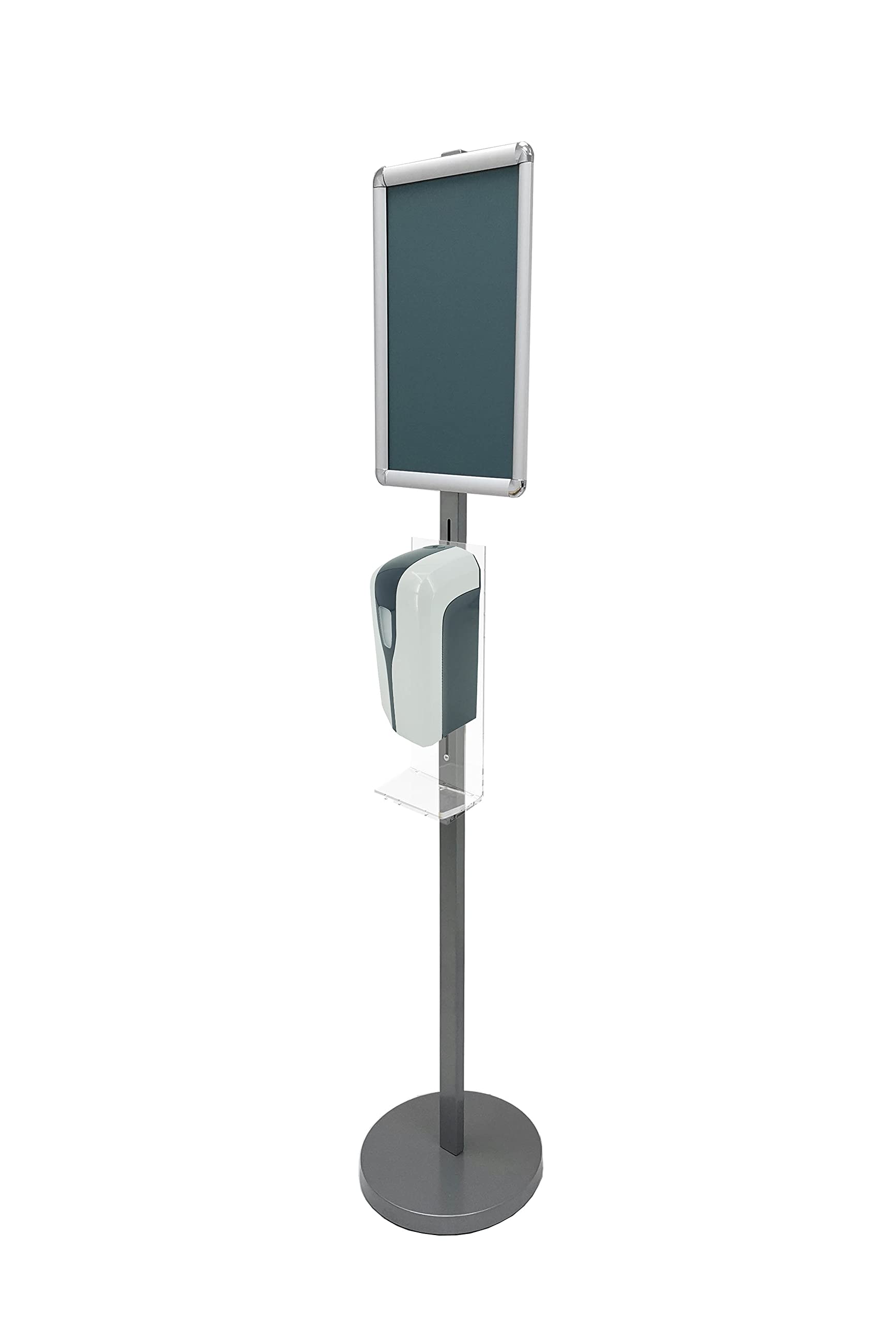 FixtureDisplays Automatic Hand Sanitizer Stand - Portable Touch-Free Dispenser with Adjustable Volume for Home, Office & Public Spaces - White (Model 10072-2D) | Ideal for Restrooms, Entrances, Retail Stores and Healthcare Facilities
