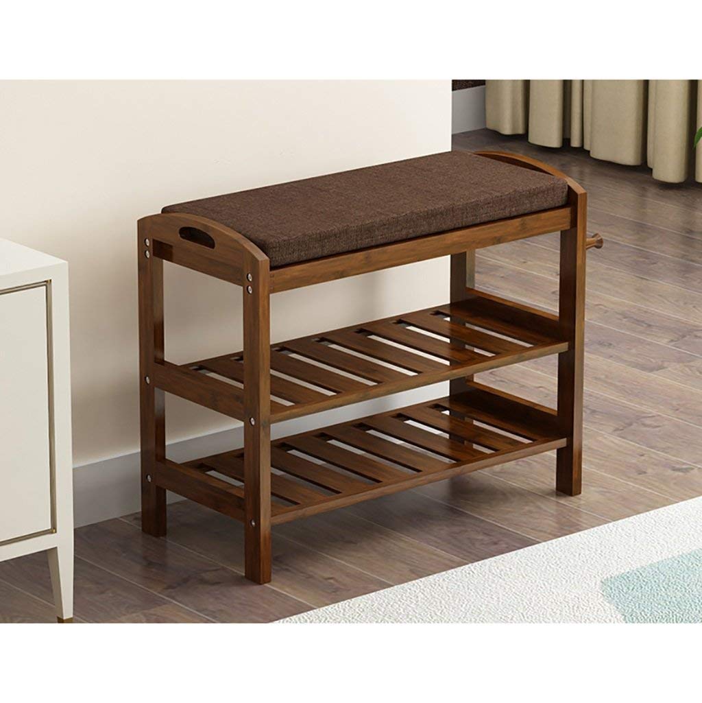 Vintage Wooden Shoe Rack Organizer with Soft Cushion - Dustproof Entryway Shoe Storage Cabinet & Bench for Hallway, Living Room, Bedroom (Color Options: A, B)