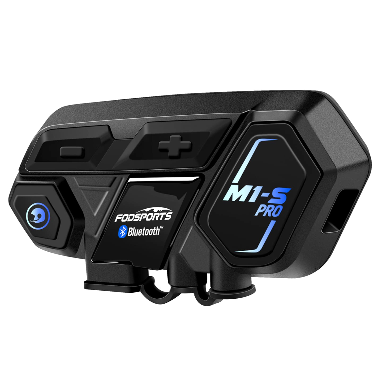 FODSPORTS M1S Pro Motorcycle Bluetooth Intercom - 2000m Range, 8 Rider Group Communication, Waterproof Helmet Headset with Music Sharing, GPS, Dual Mic, Hands-Free Calling | Perfect for Group Rides, Touring & Urban Commuting