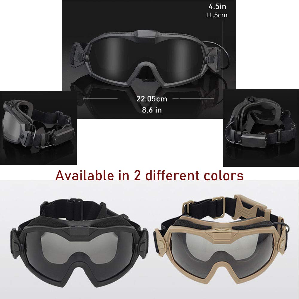 Tactical Airsoft Goggles with Built-in Fan & Anti-Fog Coating - Dual Lens System for Clear Vision - Perfect for Airsoft, Paintball & Outdoor Sports