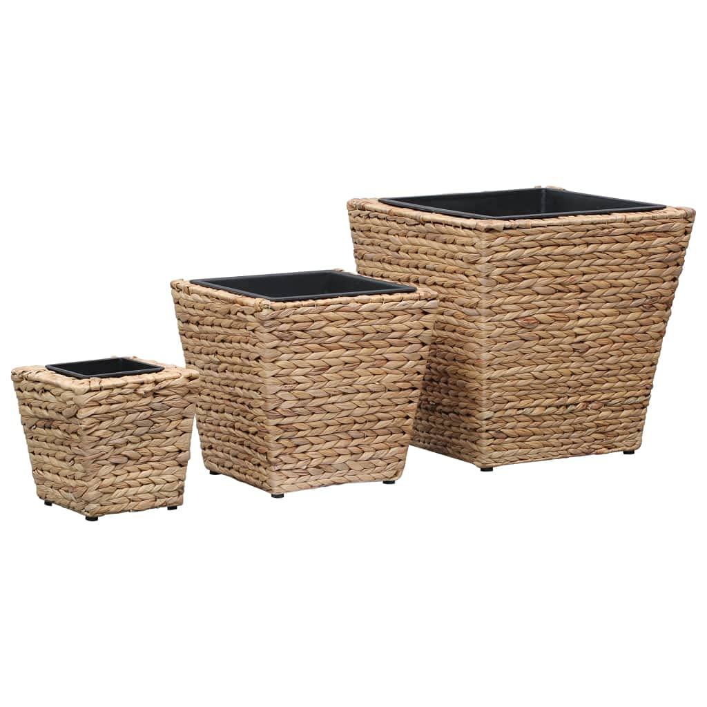 3-Piece Water Hyacinth Garden Raised Beds & Flower Pots - Outdoor Gardening Supplies for Planting Vegetables, Herbs, and Flowers (Fast Delivery) - Perfect for Patio, Balcony, and Backyard Gardening