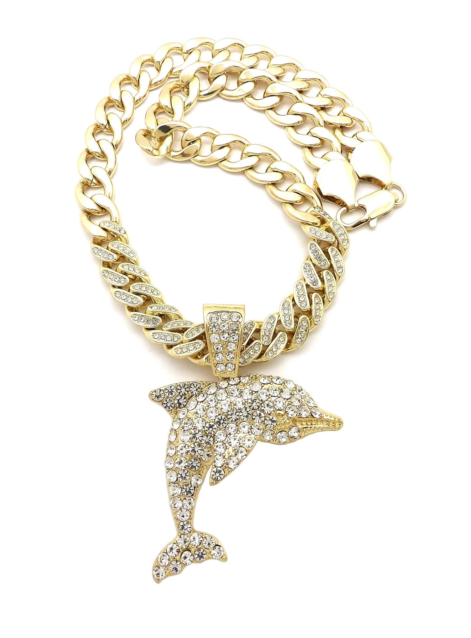 Gold Plated Dolphin Pendant & 11mm 20