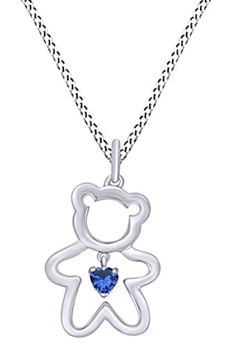 white-gold-plated-silver : Blue Sapphire