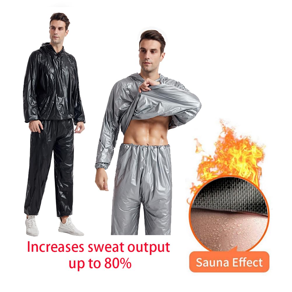 DawnBreak Sauna Sweat Suit for Women & Men - Hooded Zipper Workout Suit for Weight Loss, Fitness & Gym Training | Perfect for Home Exercise, Running & Detox