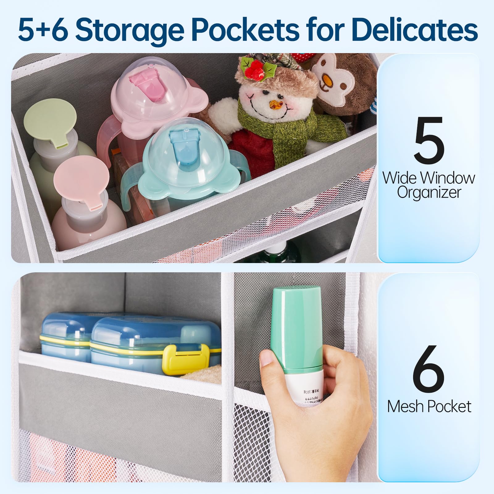 WishJazz 2-Pack Heavy Duty Over The Door Organizer - 5-Shelf Storage Hanger with Anti-Tilt Design Holds 45 lbs - Space Saving Closet, Bathroom, Nursery, RV & Pantry Organizer for Shoes, Toys & Baby Essentials - Perfect for Small Spaces & Home Organization