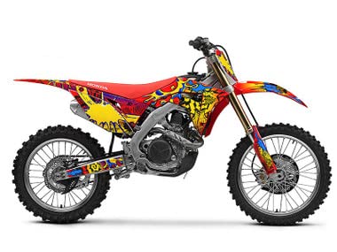 2019-2025 Honda CRF125F Zany White Senge Graphics Complete Kit - Full Body Decal Sticker Set for Dirt Bike Motocross Racing & Off-Road Adventure