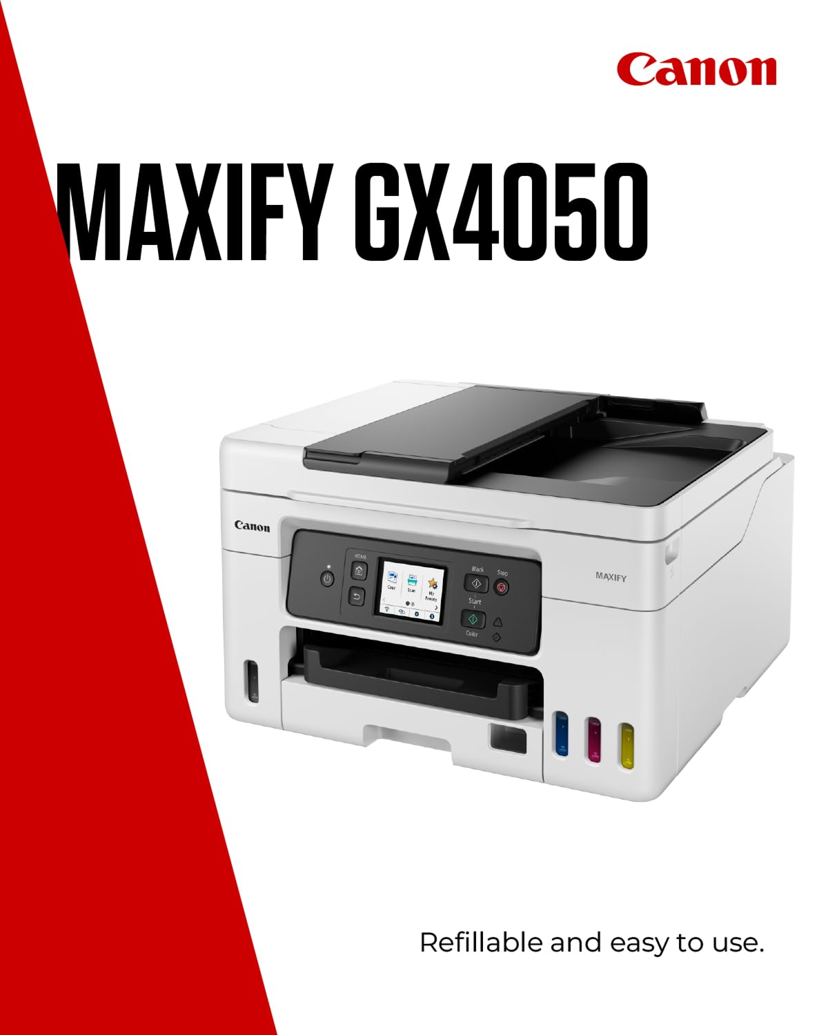 Canon MAXIFY GX4050 Wireless All-in-One MegaTank Inkjet Printer with Scanner, Copier & Fax - WiFi, Ethernet & USB Connectivity for Home & Office | A4 Color Printing, Scanning & Copying | Perfect for Small Businesses, Remote Work & Home Office Productivity