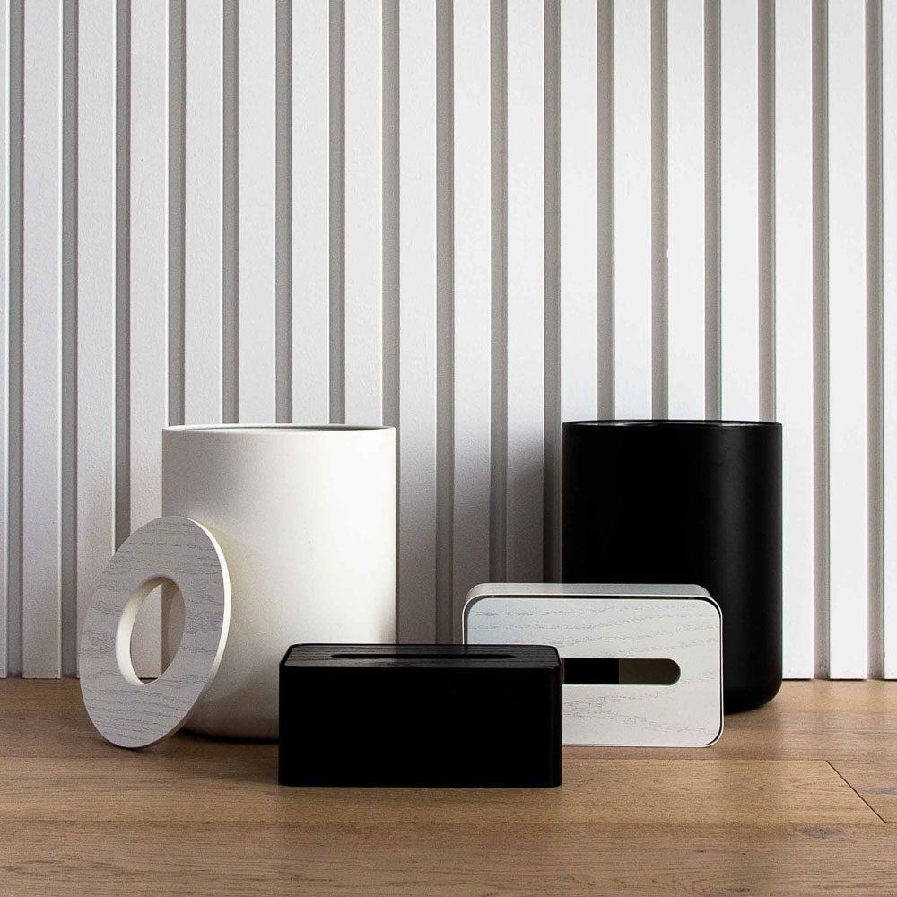 DESIGNSTUFF White Tissue Box Holder - Elegant Home Decor for Living Room, Bedroom & Office