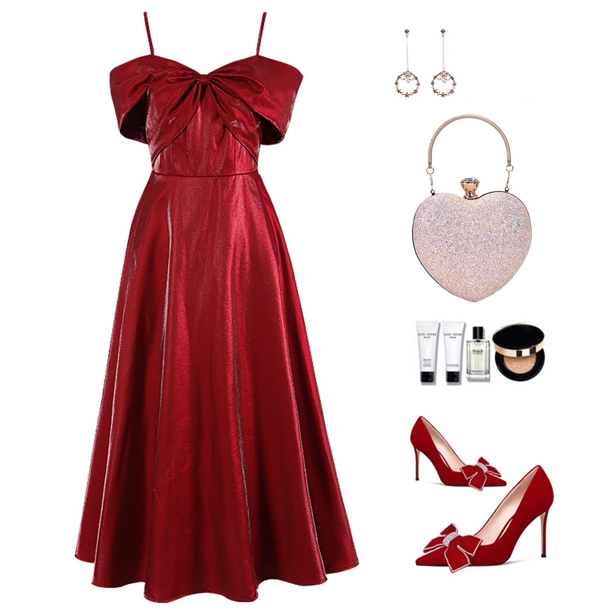 ZLM BAG US Women's Heart Shaped Velvet Evening Purse for Wedding Party Valentine's Day - Elegant Shoulder Handbag for Date Night, Prom, Special Occasions