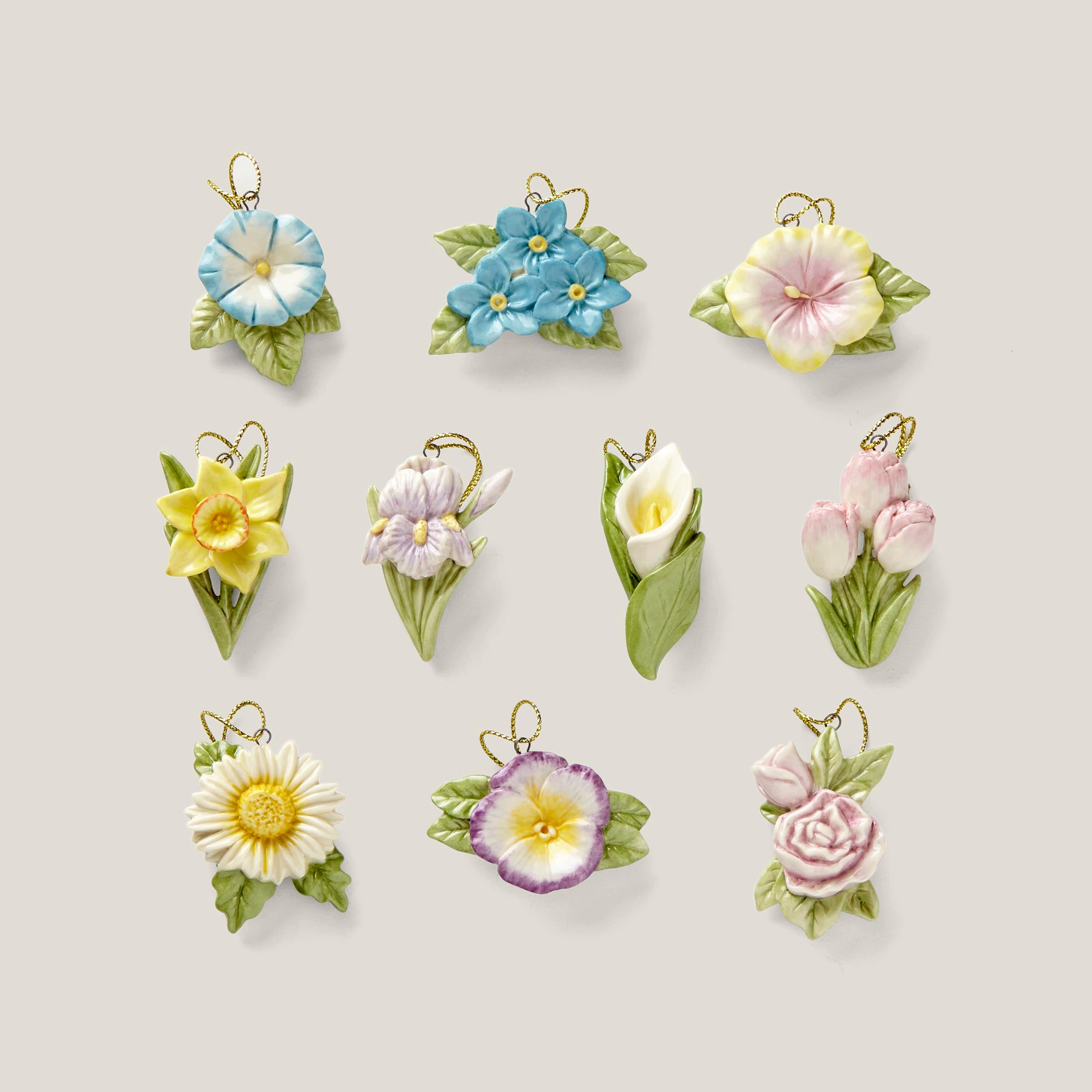 Celebrate Flowers 10-Piece Ornament Set - Elegant Floral Decor for Christmas Tree, Home, and Party Decoration | Perfect for Holiday, Wedding, and Special Occasions