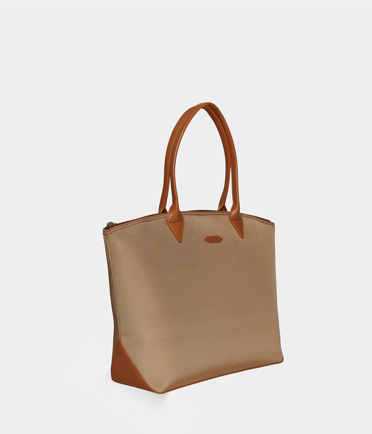 Eco-Friendly Recycled Nylon Tote Bag with Jolly Apple Print in Caramel - Perfect for Grocery Shopping, Beach Trips & Everyday Use