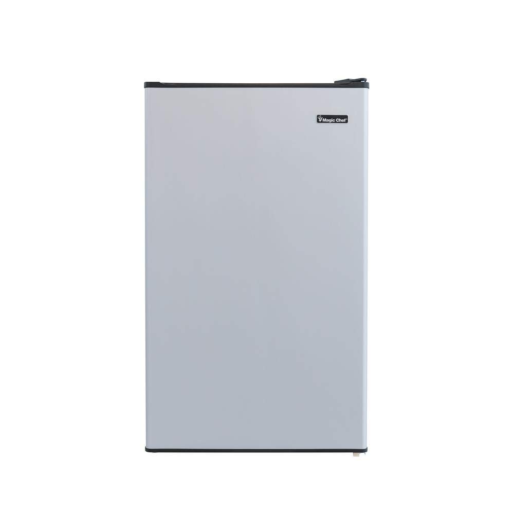 3.3 Cu Ft Compact Refrigerator with Freezer - Stainless Steel Look - Energy Efficient Mini Fridge for Dorm, Office, Bedroom or Apartment