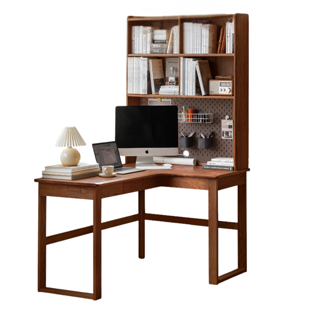 47.2x47.2x74.4 inch / 120x120x189 сm / walnut color / Oak right corner desk and shelf