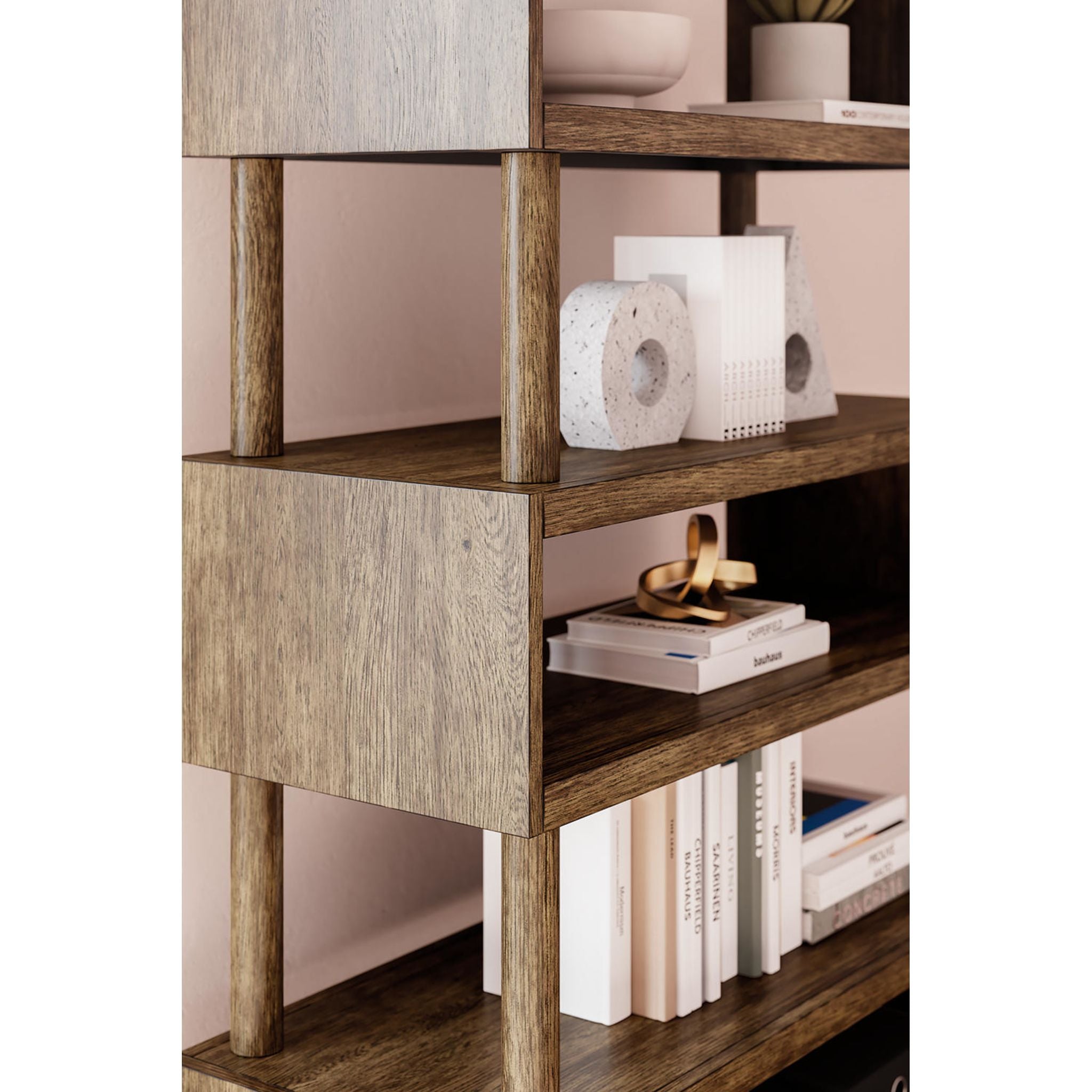 Austanny 5-Tier Wooden Bookcase - Warm Brown Bookshelf for Living Room, Bedroom & Office - Stylish Storage Solution for Books, Decor & Essentials