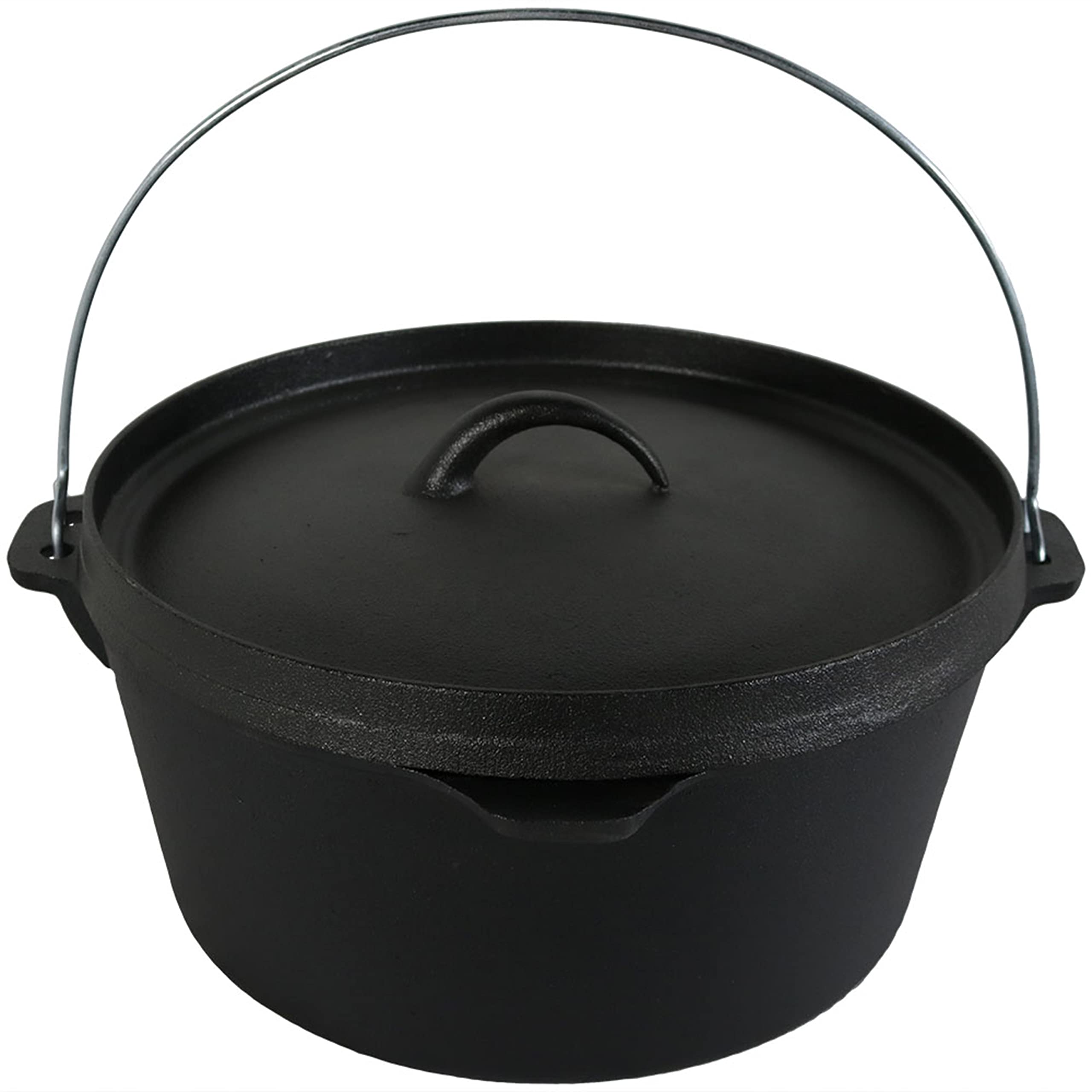 **Sunnydaze 8-Quart Pre-Seasoned Cast Iron Dutch Oven with Lid & Handle – Heavy Duty Camping, Chili, Stew & Soup Pot – Perfect for Outdoor Cooking, Backpacking & Home Kitchen Use**