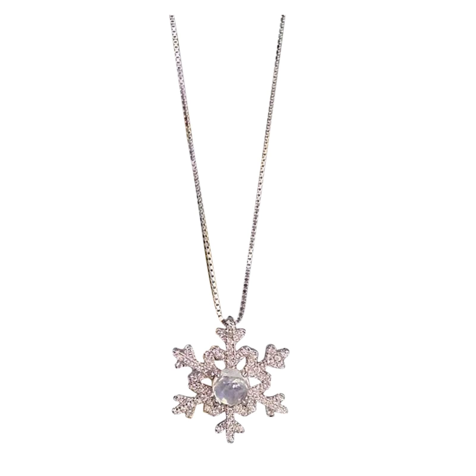 1PC Snowflake Pendant Necklace for Women - Adjustable Clavicle Chain, Light Luxury Wild Design, Friendship & Wedding Jewelry Gift for Her - Perfect for Christmas, Valentine's Day, Anniversary and Special Occasions