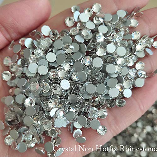 Xuccus Wholesale 200Gross SS12 Hematite Flatback Rhinestones - Non Hot Fix Crystal Glass Strass for Nail Art, DIY Crafts, Jewelry Making & Costume Decorations - Perfect for Nail Designs, Scrapbooking & Fashion Accessories