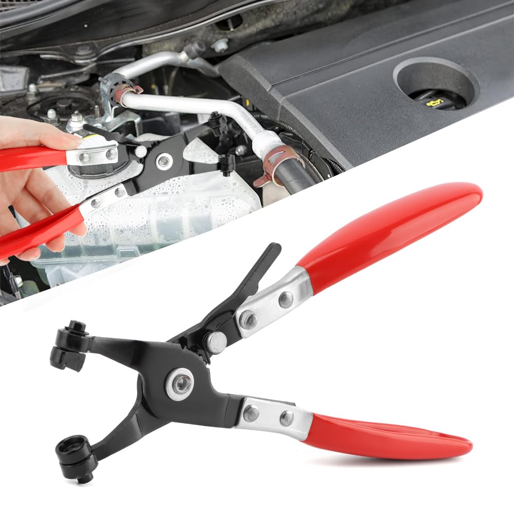 Heavy Duty Hose Clamp Pliers - Professional Swivel Flat Band Clamp Tool for Easy Removal & Installation of Ring/Flat-Band Hose Clamps - Perfect for Automotive Radiator, Coolant, Heater & Water Hose Repairs - Ideal for Mechanics & DIY Car Maintenance