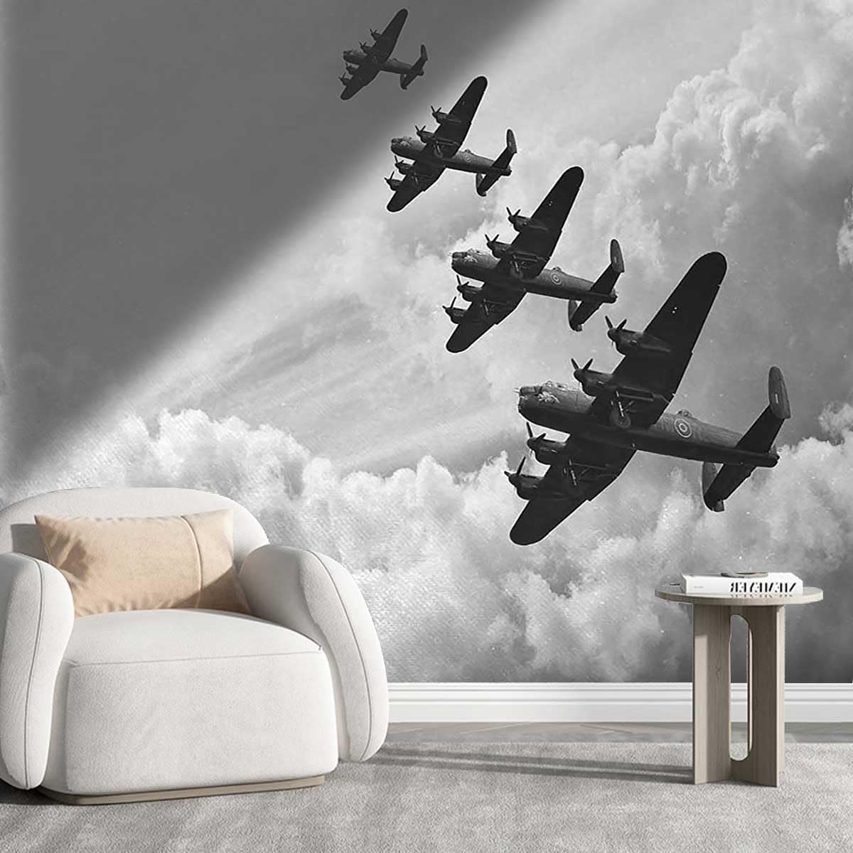 Removable Wallpaper for Renters - Airplane Vinyl Contact Paper - Easy to Cut Wall Decor - 78.7
