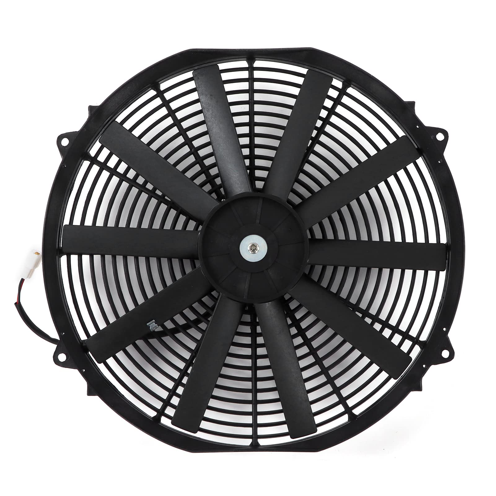 24V 16-Inch Slim Universal Electric Radiator Cooling Fan for Cars - High Performance Black Cooling Fan for Engine Overheating Protection & Improved Airflow