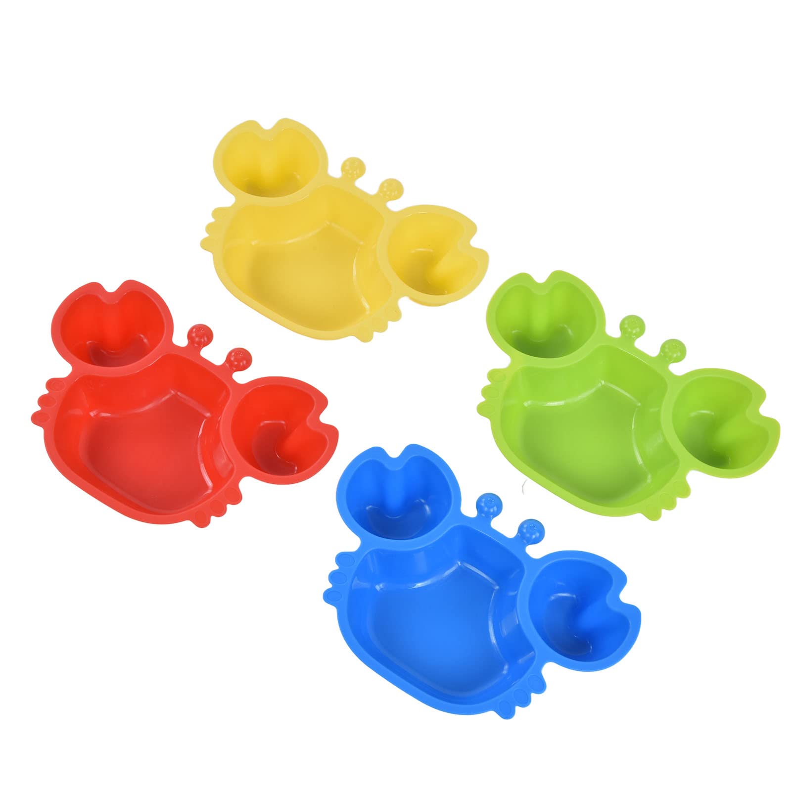 Non-Slip Baby Plates Set of 4 - BPA-Free Toddler Dishes with Divided Sections | Durable Kids Tableware for Home, Daycare & Travel Use