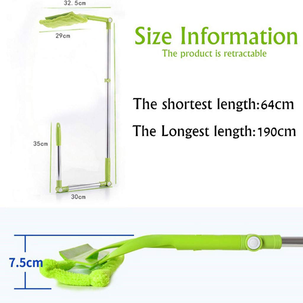 Telescopic U-Shaped Window Cleaner Kit with Foldable Handle - Lightweight Extendable Squeegee & Sponge for Windows, Shower, Car, Mirrors - Perfect for High-Reach Cleaning at Home or Office