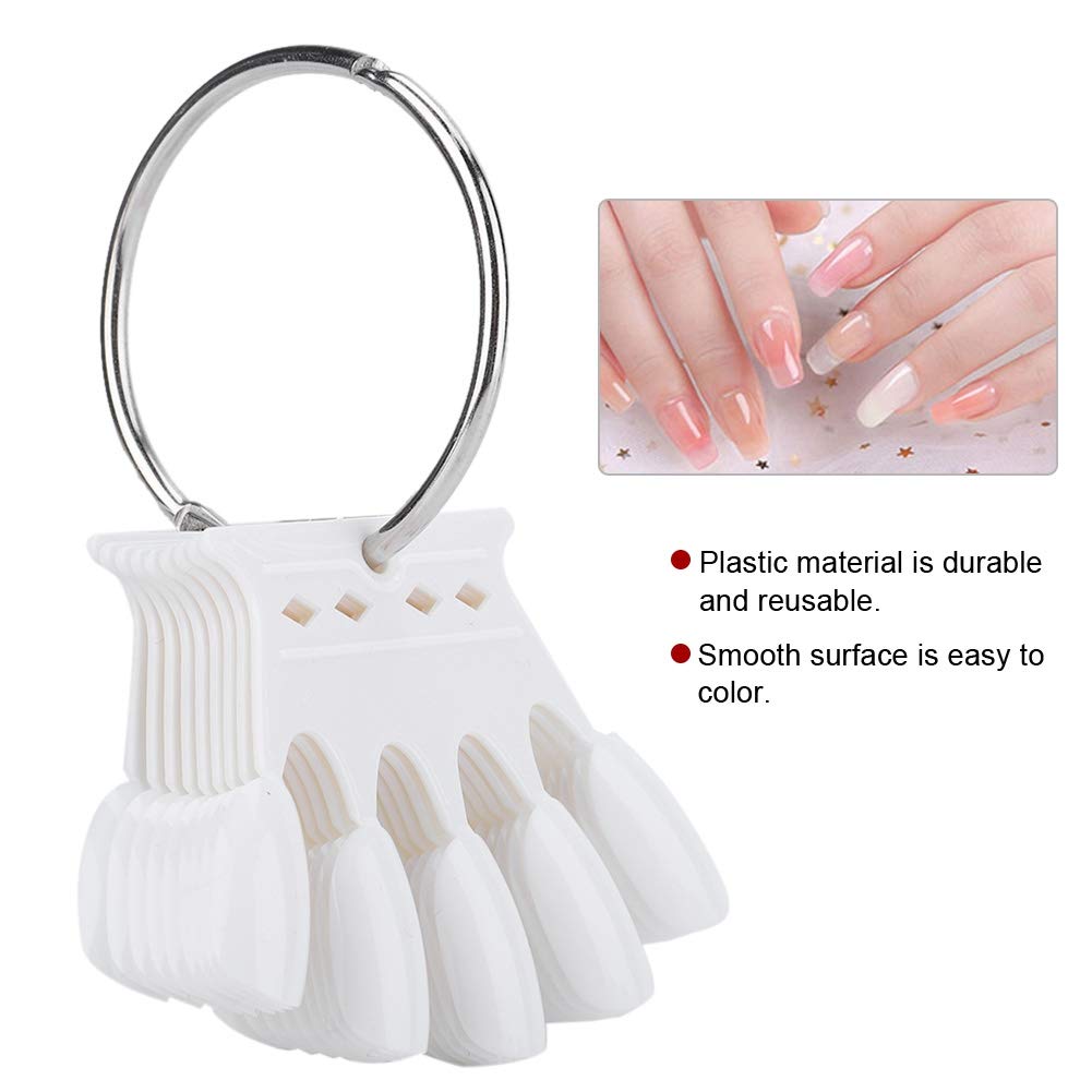50pcs White Nail Polish Display Sticks - Professional Manicure Practice Tips & Color Cards for Nail Art Training, Salon Showcase, and DIY Home Gel Polish Application