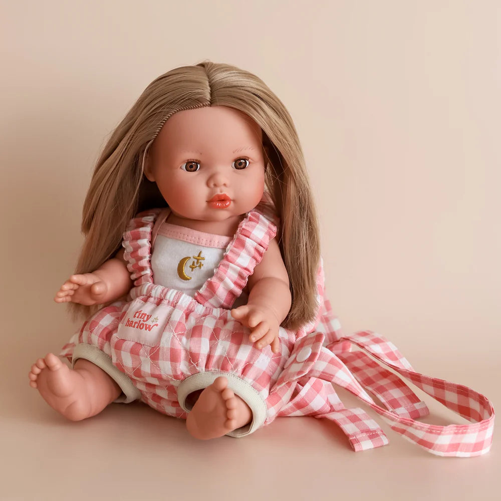 Tiny Harlow Baby Doll Dress - Pink Gingham Outfit for Newborn Girls | Perfect for Photoshoots, Baby Showers & Special Occasions
