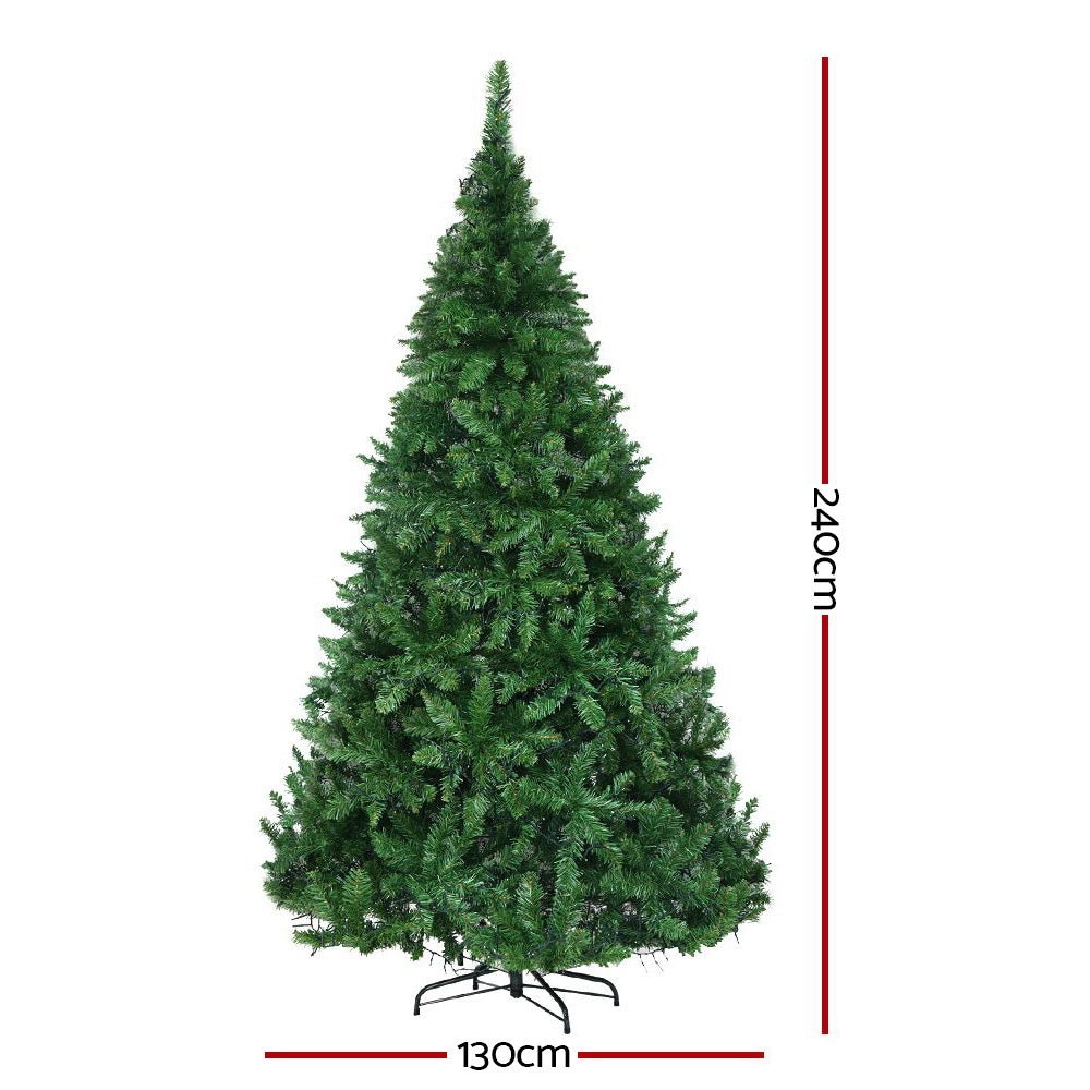 2.4M Pre-Lit Christmas Tree with 1488 Warm White LED Lights - Perfect for Living Room, Office, and Holiday Decorations
