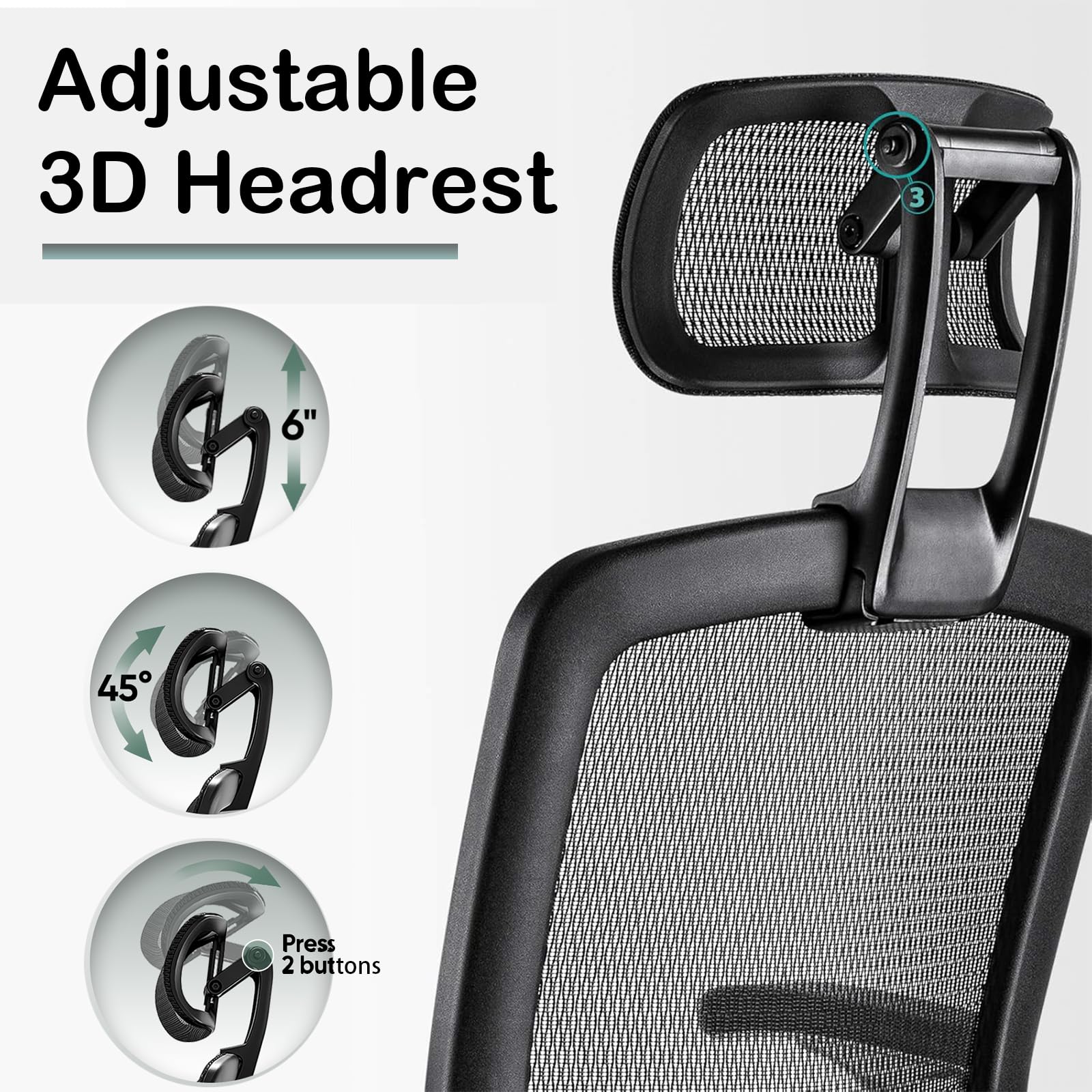 **SUNNOW Ergonomic Office Chair - Adjustable Flip-Up Arms, 3D Headrest, 90°-120° Tilt Lock & Wide Cushion - Big & Tall Mesh Computer Chair for Home, Gaming & Executive Workspaces**    *(Perfect for long work sessions, gaming marathons, or home office setups—providing comfort and support all day!)*