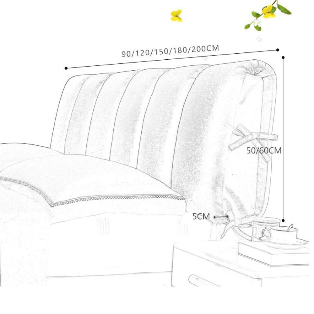 **Ergonomic Bed Backrest Cushion - Reading Pillow with Headboard Cover Protector, Dust-Proof Bedside Pad for Solid Wood Hard Beds, Thickened Anti-Collision Design (150x60cm) - Perfect for Reading, Lounging & Back Support**