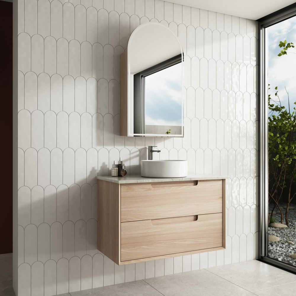 Aulic 900mm Ainsley Wall Mounted Bathroom Vanity with Sink - Modern Floating Vanity for Small Bathrooms, CAWH54 900 ST - Perfect for Apartments, Powder Rooms & Space-Saving Designs