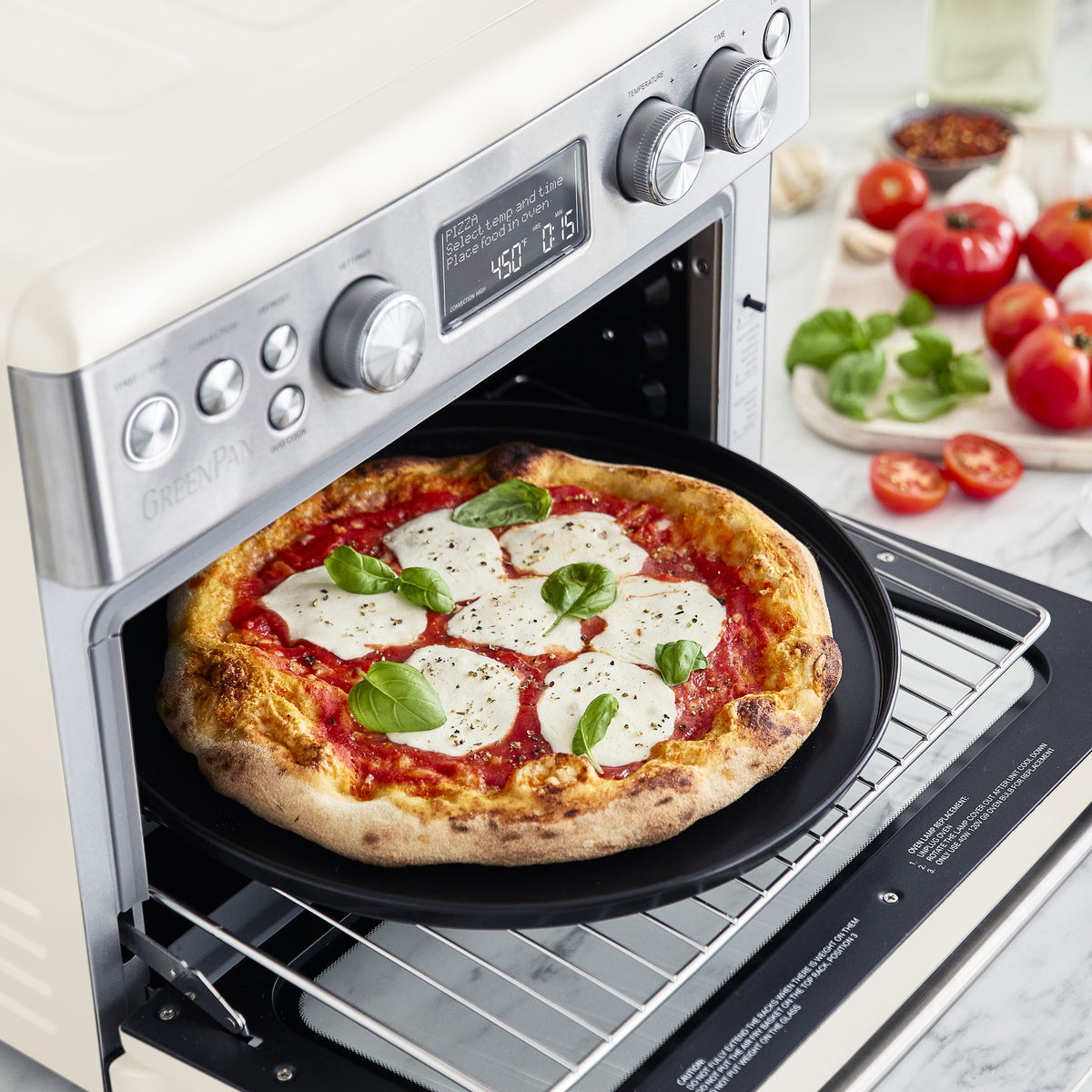 Elite Convection Air Fryer Toaster Oven with 12 Cooking Functions | 18QT Large Capacity Countertop Oven | Cloud Cream Color | Perfect for Baking, Roasting & Air Frying at Home